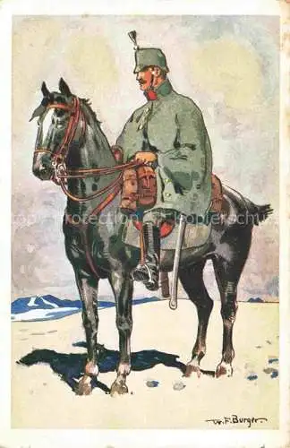 AK / Ansichtskarte BURGER Willy F.  Kuenstlerkarte Feldpost Pferd Schweiz 