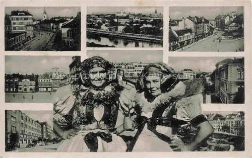 AK / Ansichtskarte Prerau Olmuetz Prerov Olomouc CZ Stadtansichten Zentrum Trachten