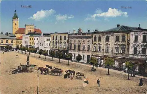 AK / Ansichtskarte Leipnik nad Becvou Hranice na Morave CZ Ringplatz Brunnen