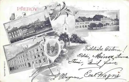 AK / Ansichtskarte Prerov  Olomouc Prerau Olmuetz CZ Motive Stadtzentrum Kirche Platz