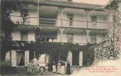 AK / Ansichtskarte Encausse-les-Thermes Saint-Gaudens 31 Haute-Garonne Hotel de Londres Manade Facade interieure sur le Jardin