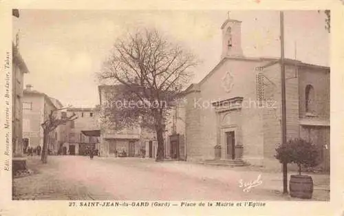 AK / Ansichtskarte Saint-Jean-du-Gard ALES 30 Gard Place de la Mairie et l'Eglise