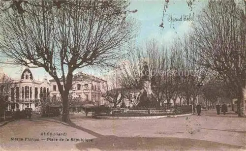 AK / Ansichtskarte Ales 30 Gard Statue Florian Place de la Republique