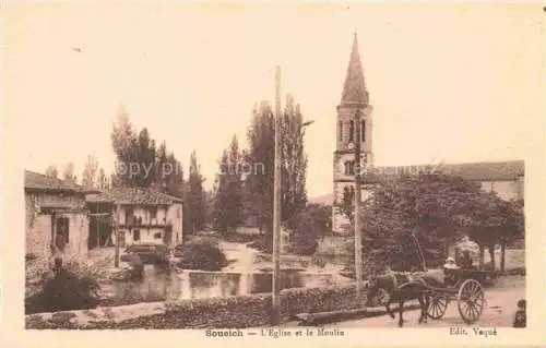 AK / Ansichtskarte Soueich Saint-Gaudens 31 Haute-Garonne Eglise et le Moulin