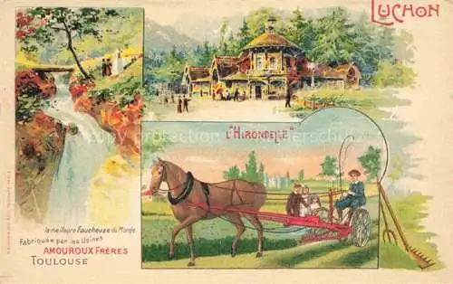 AK / Ansichtskarte LUCHON Bagneres-de-Luchon 31 Haute-Garonne Etablissement Thermal La meilleure Faucheuse du Monde L'Hirondelle