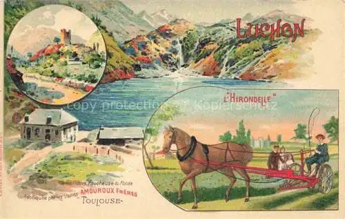 AK / Ansichtskarte LUCHON Bagneres-de-Luchon 31 Haute-Garonne Etablissement Thermal La meilleure Faucheuse du Monde L'Hirondelle