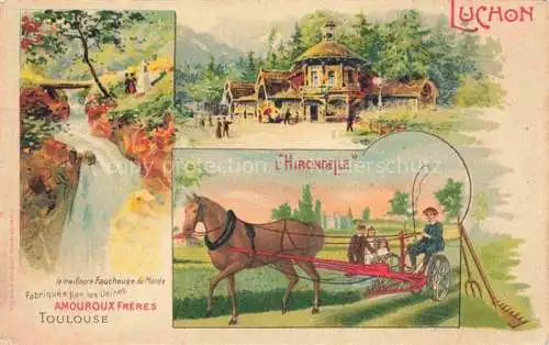 AK / Ansichtskarte LUCHON Bagneres-de-Luchon 31 Haute-Garonne Etablissement Thermal La meilleure Faucheuse du Monde L'Hirondelle