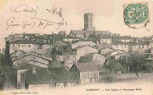 AK / Ansichtskarte Gimont AUCH 32 Gers Vue Eglise et Panorama Midi