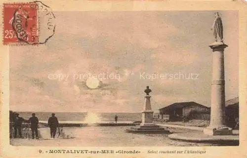 AK / Ansichtskarte Montalivet-sur-Mer Montalivet-les-Bains Bordeaux 33 Gironde Soleil couchant sur l'Atlantique