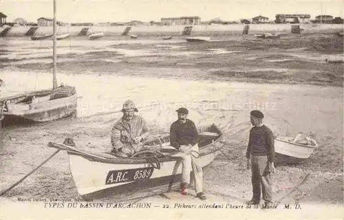 AK / Ansichtskarte Bassin d ARCACHON 33 Gironde Pecheurs attendant l'heure de la Maree