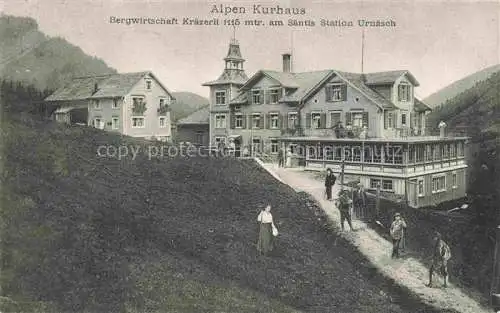 AK / Ansichtskarte Urnaesch Saentis AR Alpen Kurhaus Bergwirtschaft Kraezerli am Saentis