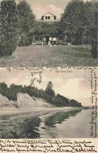 AK / Ansichtskarte Sierksdorf Ostseebad Schleswig-Holstein Ferienhaus Das hohe Ufer Strand Feldpost