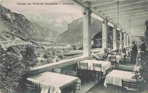 AK / Ansichtskarte INTERLAKEN BE Terrasse des Waldhotel Unspunnen Alpenblick