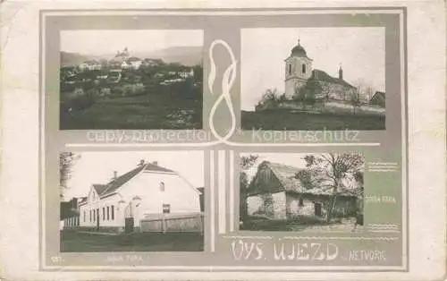 AK / Ansichtskarte Netvorice Networschitz Benesov u Prahy Beneschau CZ Gesamtansicht Kirche altes und neues Pfarrhaus