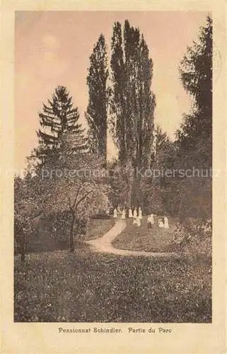 AK / Ansichtskarte VEVEY VD Pensionnat Schindler Partie du parc