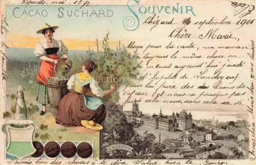 AK / Ansichtskarte LAUSANNE VD Panorama Weinlese Werbung Cacao Suchard Kuenstlerkarte