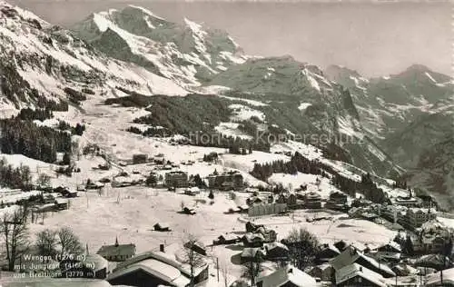 AK / Ansichtskarte Wengen  BE mit Jungfrau und Breithorn