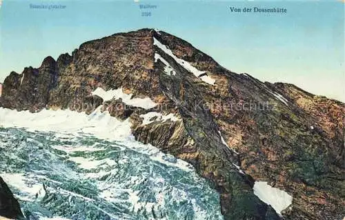 AK / Ansichtskarte Dossenhuette Gstellihorn 2855m Guttannen BE Panorama mit Rosenlauigletscher und Wellhorn