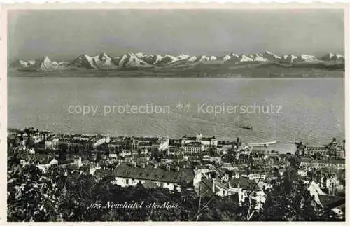 AK / Ansichtskarte Neuchatel NE et les Alpes