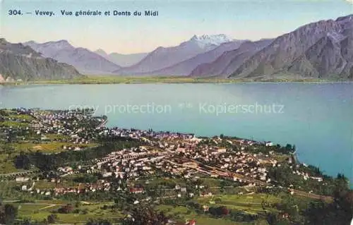 AK / Ansichtskarte VEVEY VD Vue generale et Dents du Midi