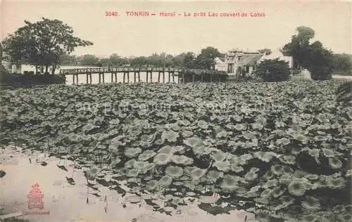 AK / Ansichtskarte Tonkin Region Hanoi Vietnam Le petit Lac couvert de Lotus