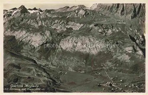 AK / Ansichtskarte Meglisalp 1520m Altmann AR Gasthaus Meglisalp mit Saentisweg und Saentis