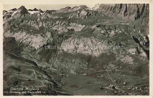 AK / Ansichtskarte Meglisalp 1520m Altmann AR Gasthaus Meglisalp mit Saentisweg und Saentis