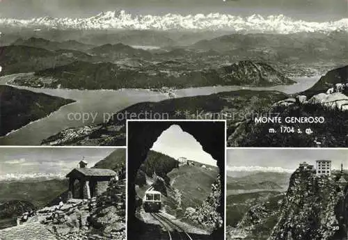 AK / Ansichtskarte Monte-Generoso 1704m Lugano TI Panorama Kapelle Bergbahn Insitut