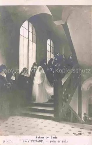 AK / Ansichtskarte RENARD Emile Kuenstlerkarte Prise de Voile Hochzeit 