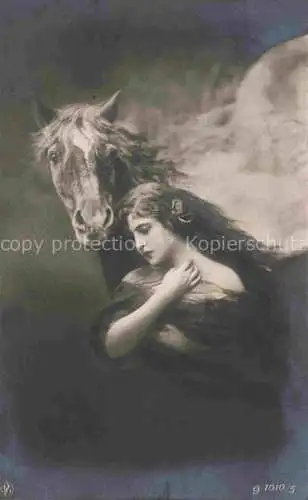 AK / Ansichtskarte Foto NPG Nr. g 1010/5 Frauen Pferd 