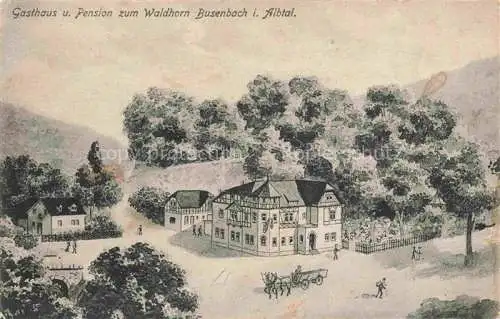 AK / Ansichtskarte Busenbach Albtal Waldbronn BW Gasthaus Pension zum Waldhorn Kuenstlerkarte