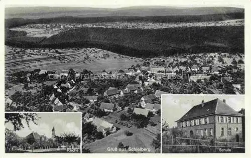 AK / Ansichtskarte Schielberg Marxzell Karlsruhe BW Luftaufnahme Kirche Schule