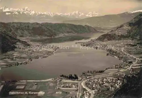 AK / Ansichtskarte Ossiach Ossiachersee Kaernten AT Fliegeraufnahme mit Karawanken