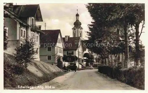 AK / Ansichtskarte Scheidegg Allgaeu Bayern Blick zur Kirche