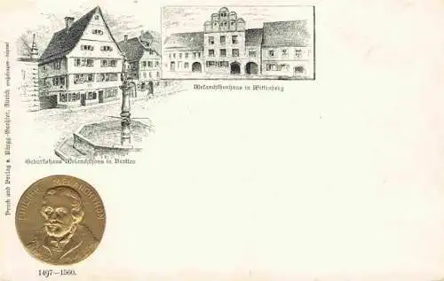 AK / Ansichtskarte Bretten  Baden Geburtshaus Melanchthons Melanchthonhaus in Wittenberg Muenze