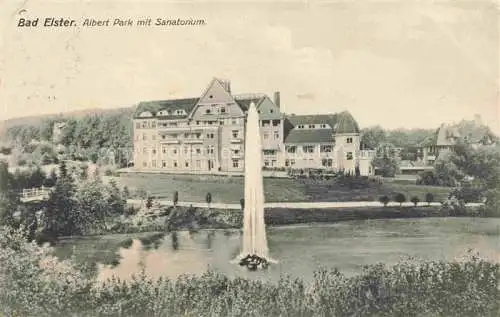 AK / Ansichtskarte BAD ELSTER Vogtland Sachsen Albert-Park mit Sanatorium Fontaene