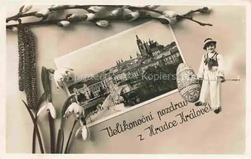 AK / Ansichtskarte Hradce Kralove HRADEC KRALOVE Koeniggraetz CZ Motiv Stadtzentrum Bruecke Kirche