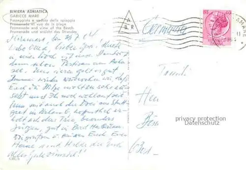 AK / Ansichtskarte GABICCE MARE IT Passeggiata e veduta della spiaggia