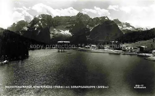 AK / Ansichtskarte Misurinasee Auronzo Cadore IT Dolomitenstrasse mit Sorapisgruppe