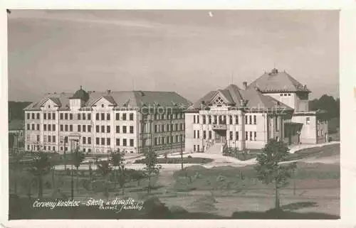 AK / Ansichtskarte Cerveny Kostelec Rothkosteletz CZ Skola a divadlo Schule Theater
