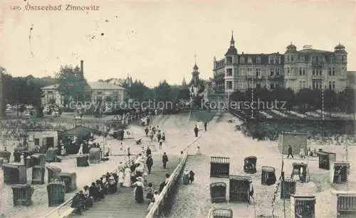 AK / Ansichtskarte ZINNOWITZ Ostseebad Strand Promenade Kurhaus