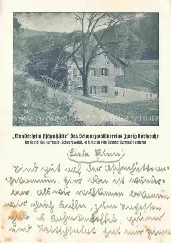 AK / Ansichtskarte Herrenalb BAD HERRENALB BW Wanderheim Aschenhuette des Schwarzwaldvereins Zweig Karlsruhe im Gaistal
