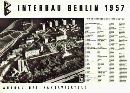 AK / Ansichtskarte BERLIN Interbau Berlin 1957 Fliegeraufnahme