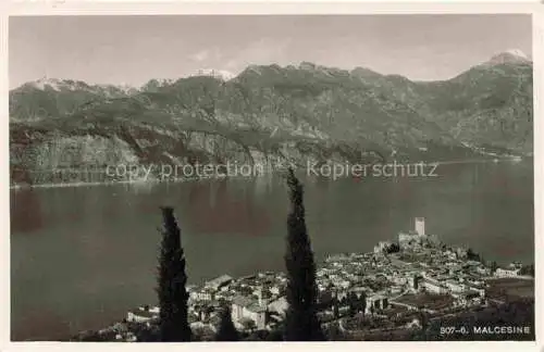 AK / Ansichtskarte Malcesine Lago di Garda Panorama Blick ueber den Gardasee Alpen