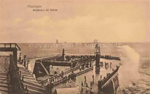 AK / Ansichtskarte VLIssINGEN Zeeland NL Boulevard bij Storm