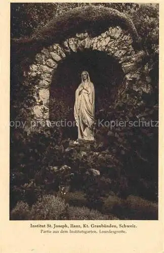 AK / Ansichtskarte Ilanz Jlanz Glion GR Institut St Joseph Lourdesgrotte