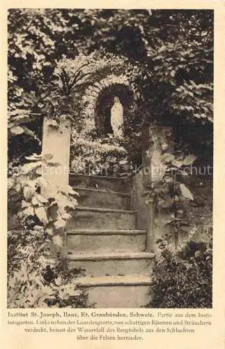 AK / Ansichtskarte Ilanz Jlanz Glion GR Institut St Joseph Lourdesgrotte im Institutsgarten