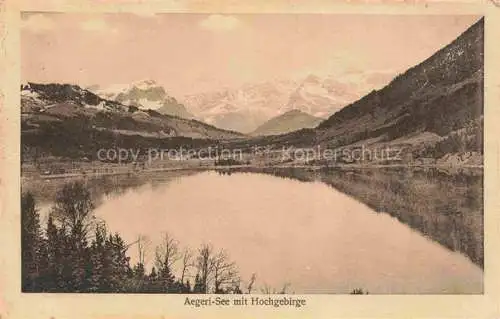 AK / Ansichtskarte Aegerisee aegerisee Unteraegeri Unter-Aegeri ZG mit Hochgebirge