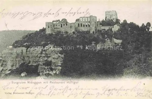 AK / Ansichtskarte Nideggen Eifel Dueren NRW Burgruine mit Restaurant Heiliger