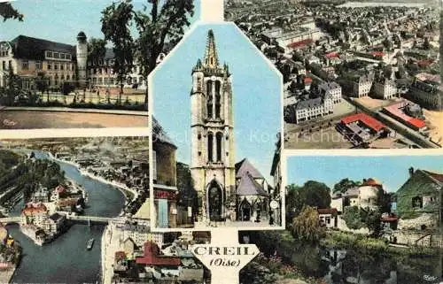 AK / Ansichtskarte Creil SENLIS 60 Oise Schloss Oise Kirche Fliegeraufnahme 